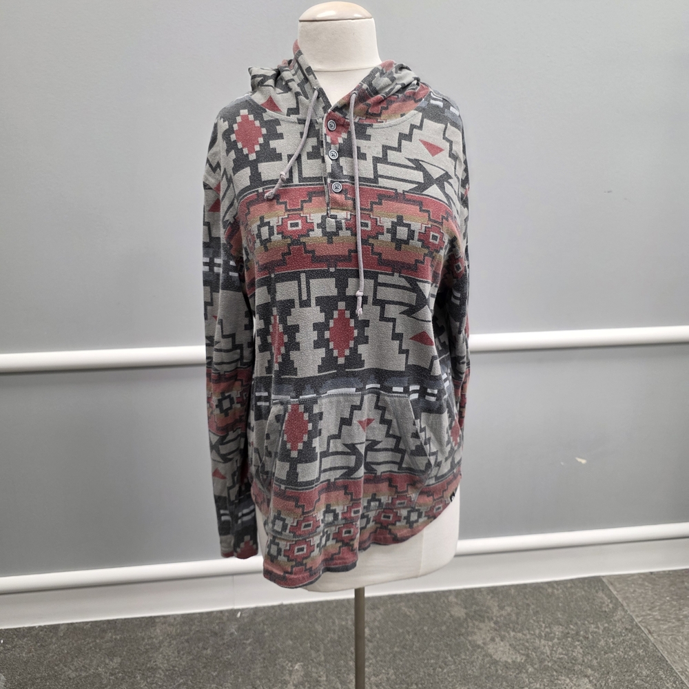 Aztec Print Hooded Sweatshirt